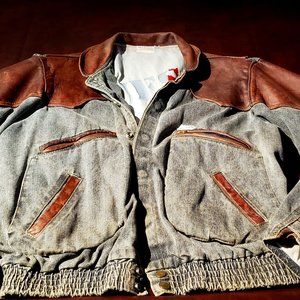 Georges Marciano Denim and Leather Guess Jacket